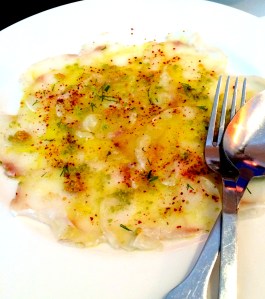 Sea bream Carpaccio - Le Wine Bar de Sablon