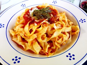 Fresh tortellini with truffle pesto